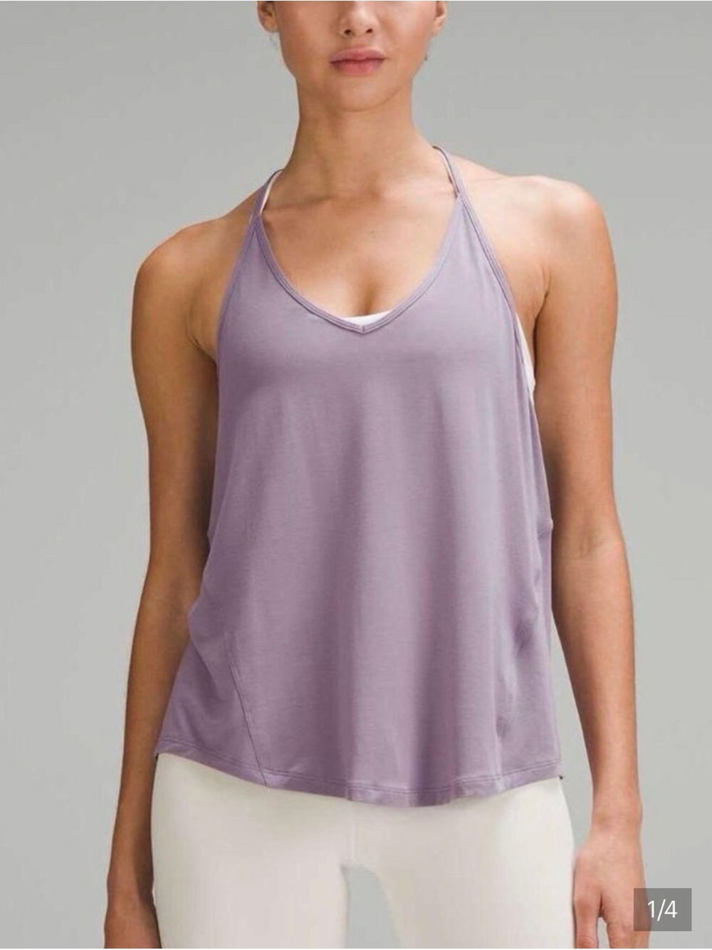 Lululemon Size 4 Lavender Tie-Back Lightweight Yoga Tank Top